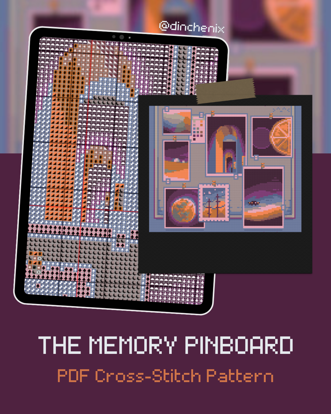 PDF Cross-Stitch Pattern: The Memory Pinboard