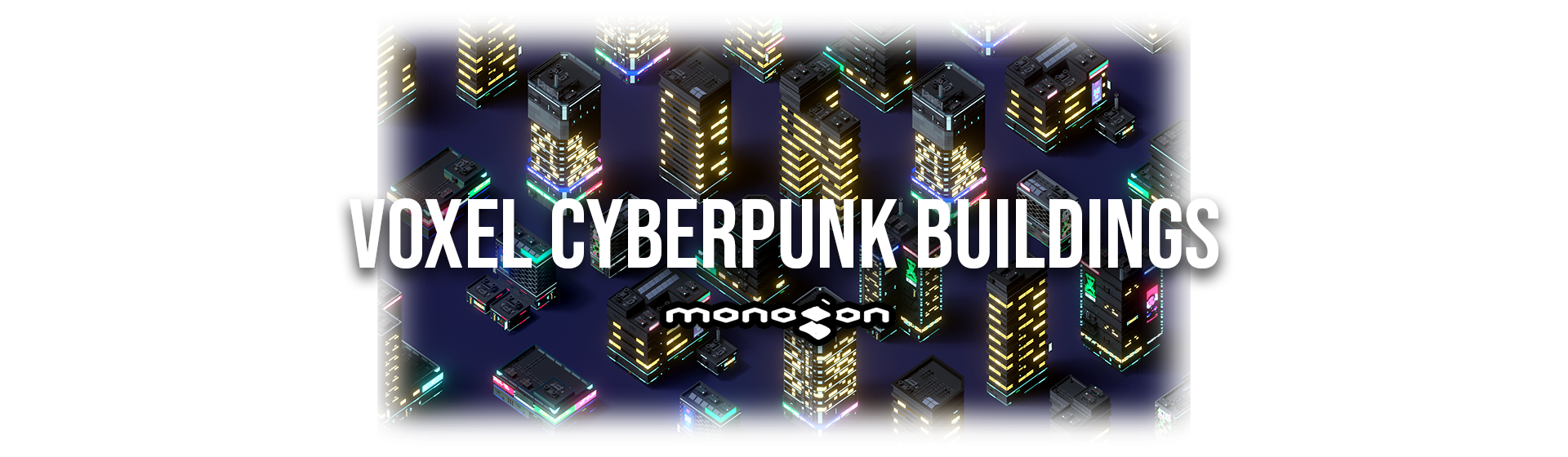 Voxel Cyberpunk Buildings - monogon