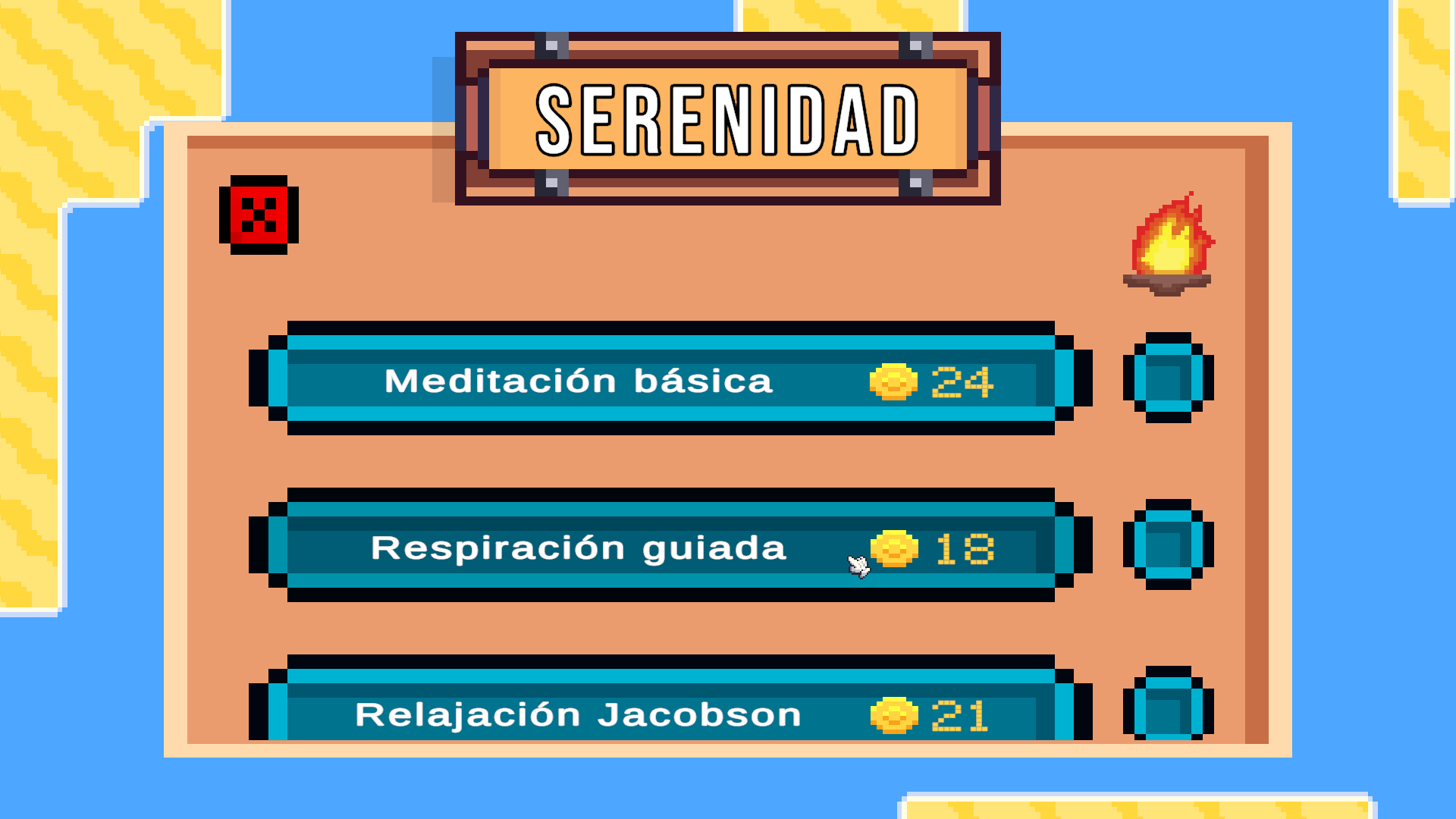 Imagen del menú de la serenidad