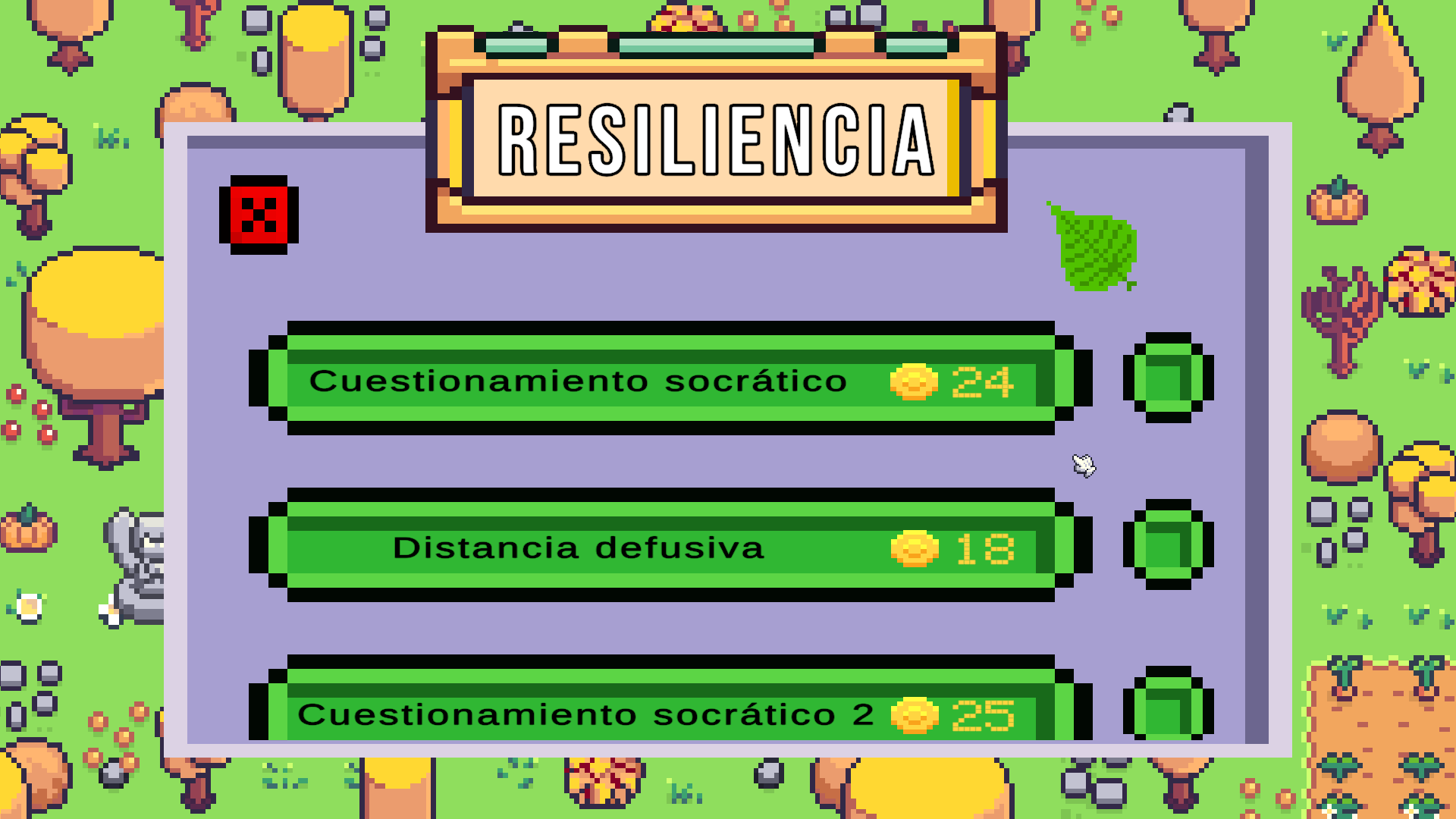 Imagen del menú de la resiliencia
