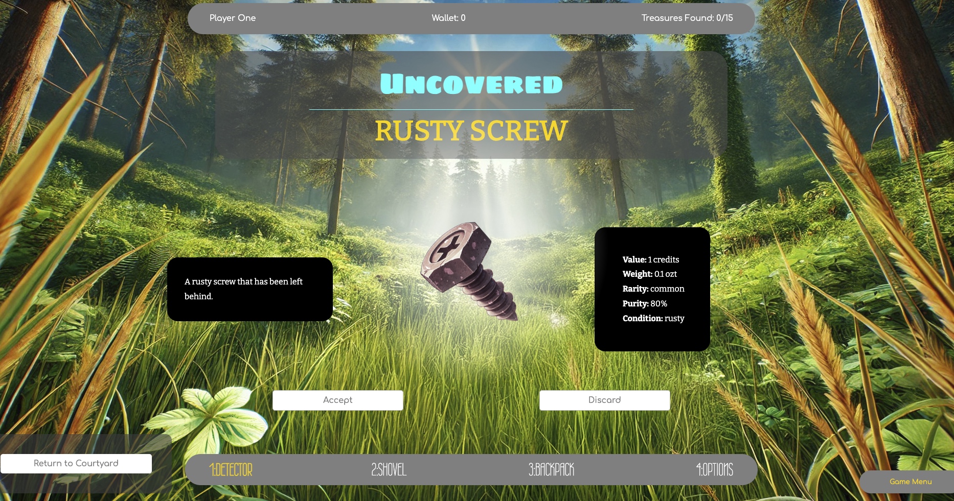 Treasure find screenshot