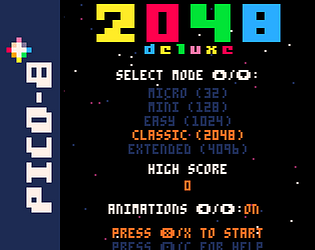 2048 Deluxe for Pico-8