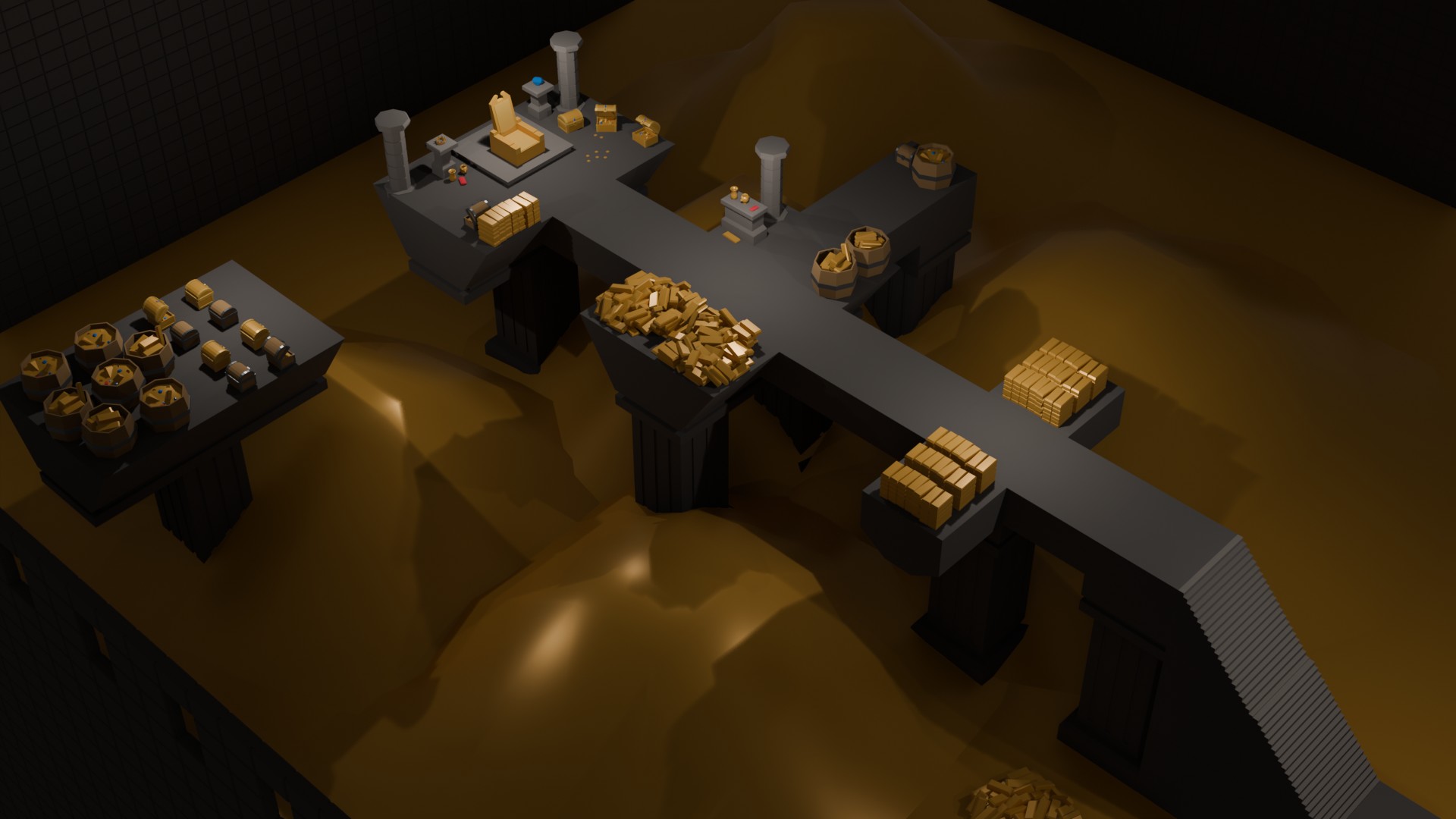 Treasures Room - 3D Modular Model Lowpoly FBX GLB