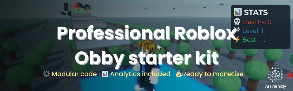 Professional Obby Template – AI-Ready Roblox Game System
