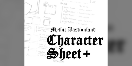 Cover image for Mythic Bastionland Character Sheet+