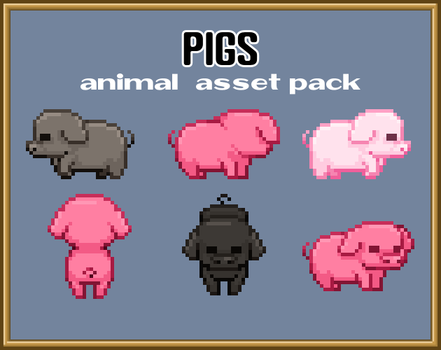Pigs || Pixel Asset Pack by Pop Shop Packs