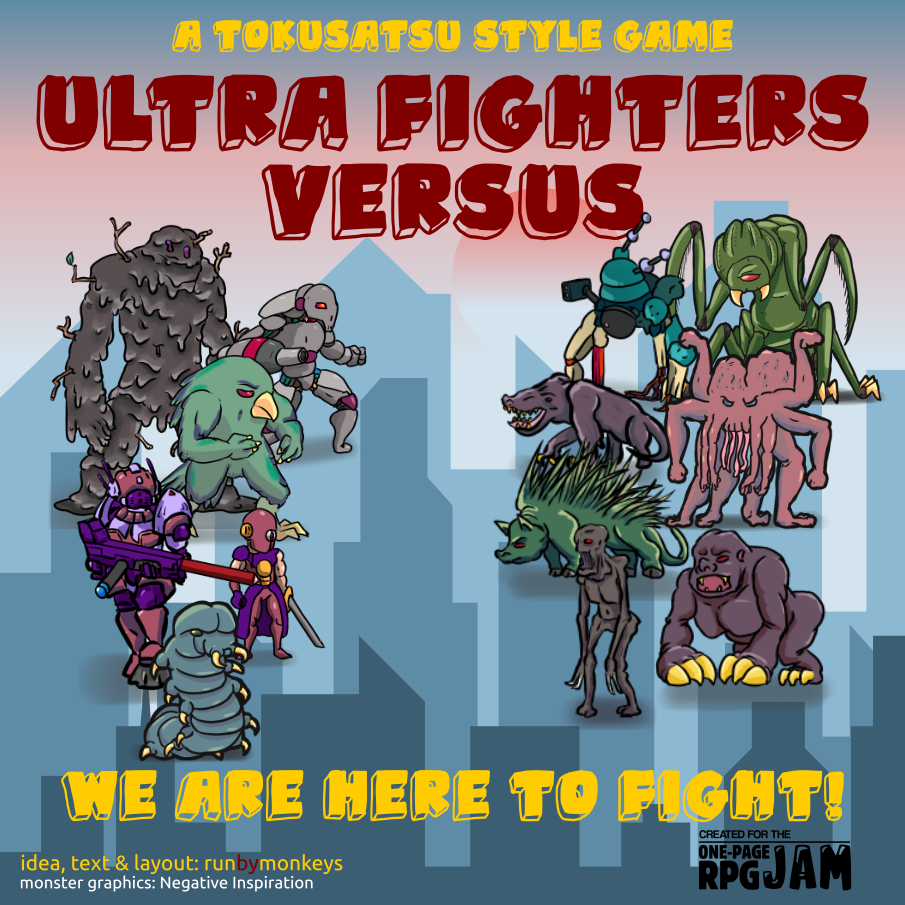 Cover image for UltraFighters Versus: We Are Here to Fight! - 1 page RPG