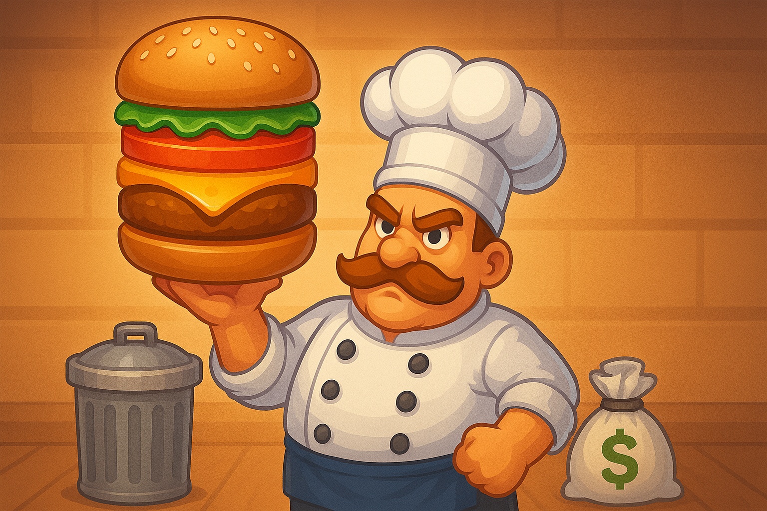 1-min game: Rain of Burgers