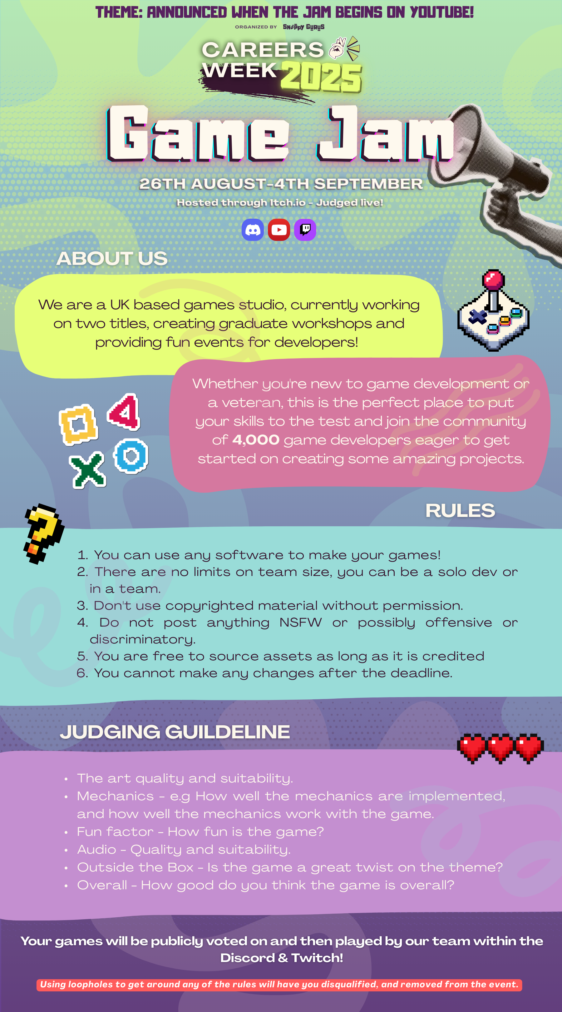 Snappy Gurus Game Jam 10 Days live Streamed Results Game Jams 