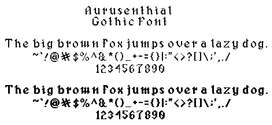 PixelArt Font | Aurusenthal Gothic