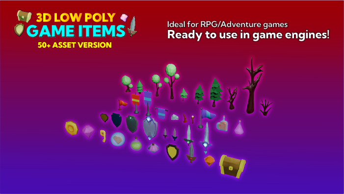 50+ Low Poly RPG Assets