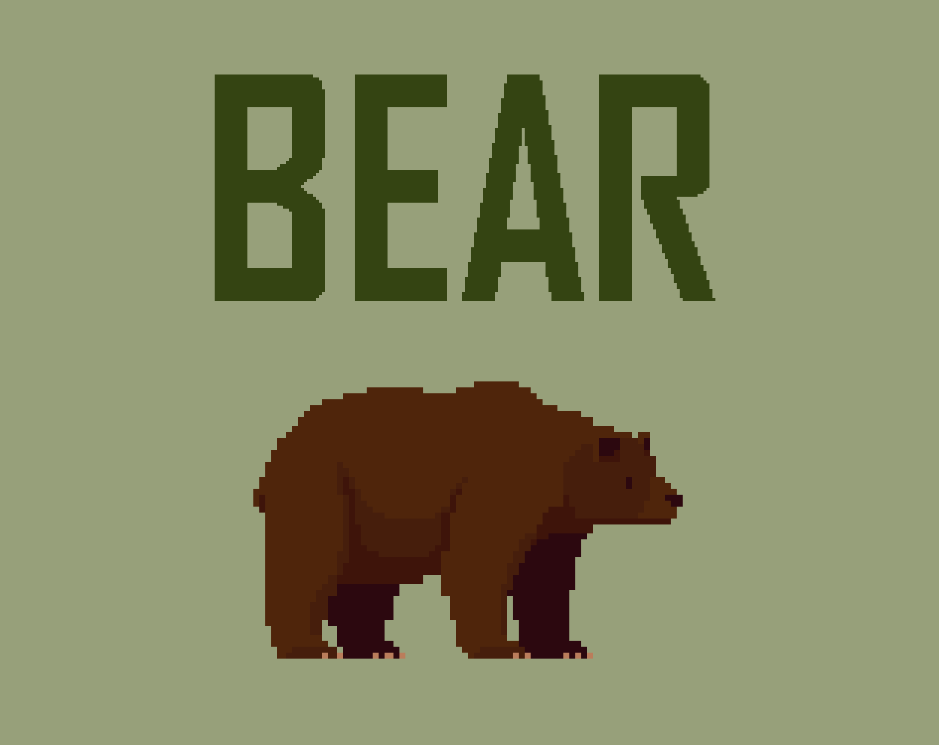 2D Pixel Art Bear Sprite