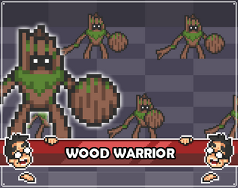 2D Pixel Art Wood Warrior Sprites by Elthen's Pixel Art Shop