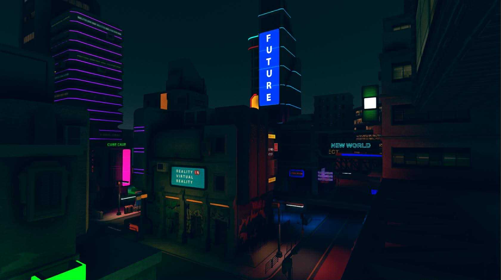 Cyberpunk Low Poly City by