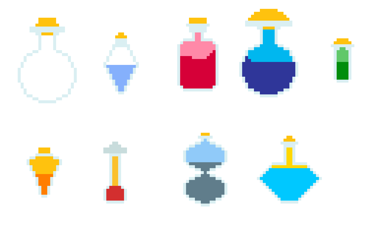 Pixel Potions & Bottles & Symbols