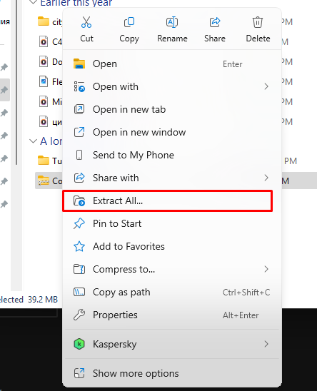 Extract a .zip archive Extract a .zip archive