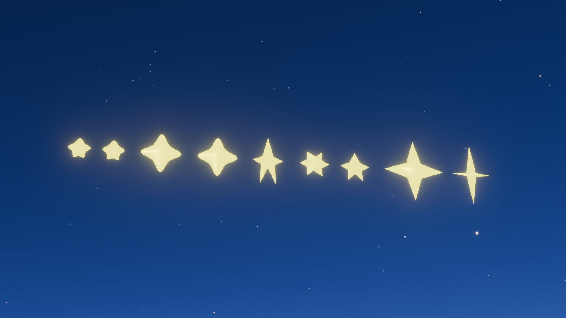 Toon Stars - 7 Unique Star 3D Models
