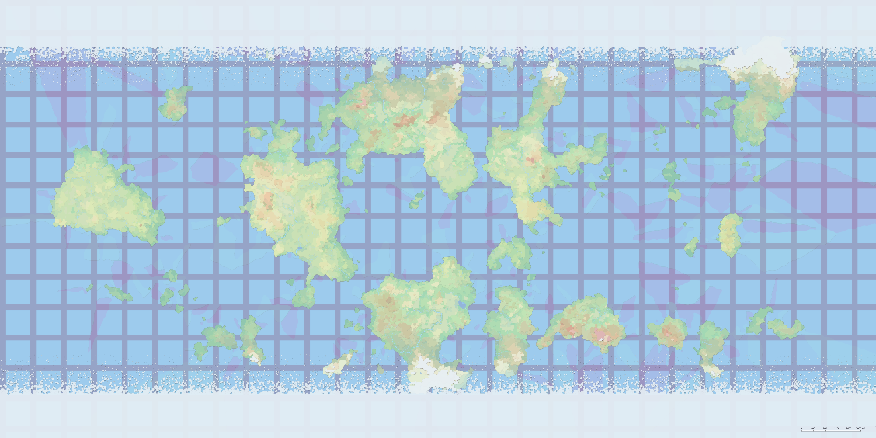 Angora planetscape as heightmap terrain & its biomes
