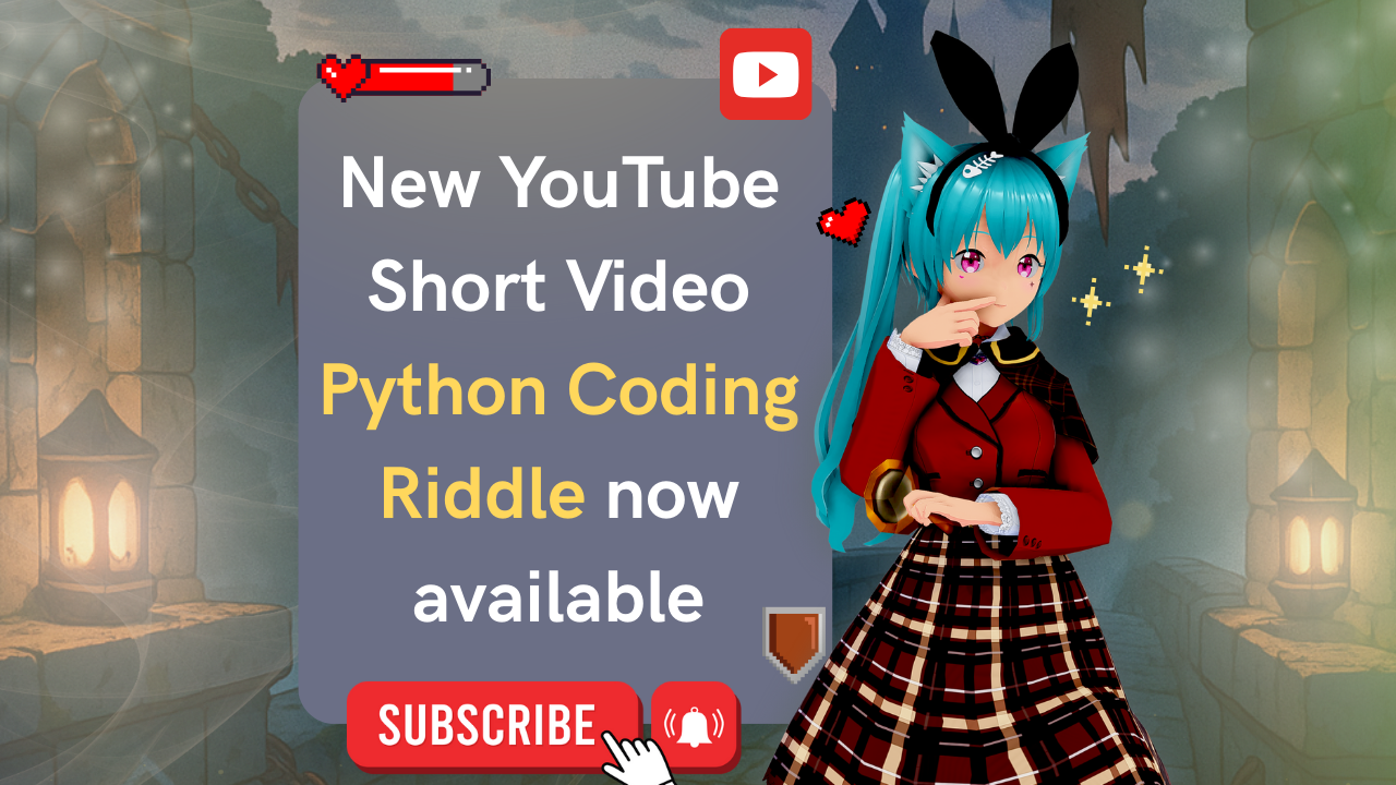 New YouTube Short Video - Python Coding Riddle now available - Discover with Mia