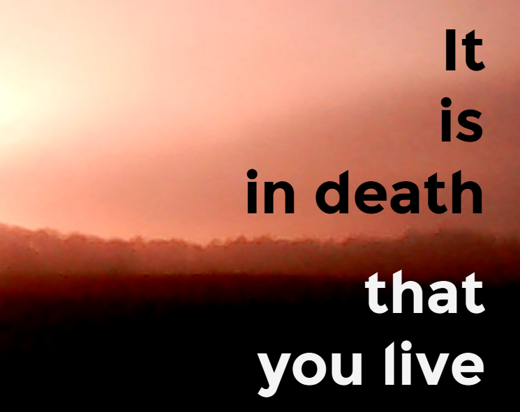 Cover image for It is in death that you live
