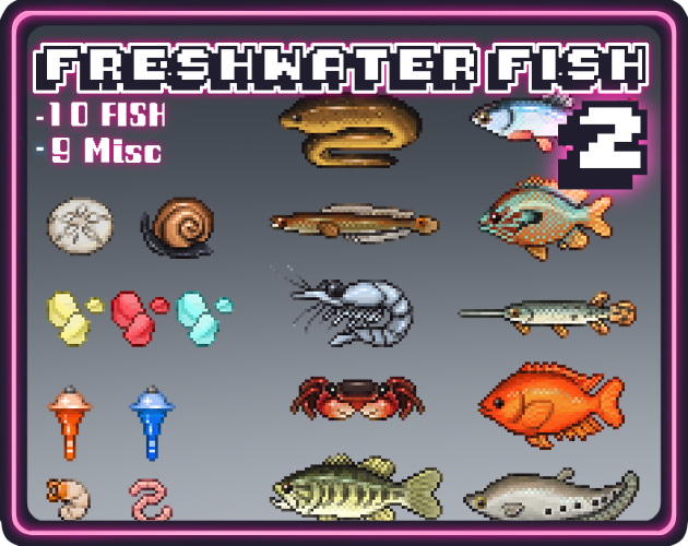 Minecraft Interesting Tropical Fish Pixelart Freshwater Fish Mini