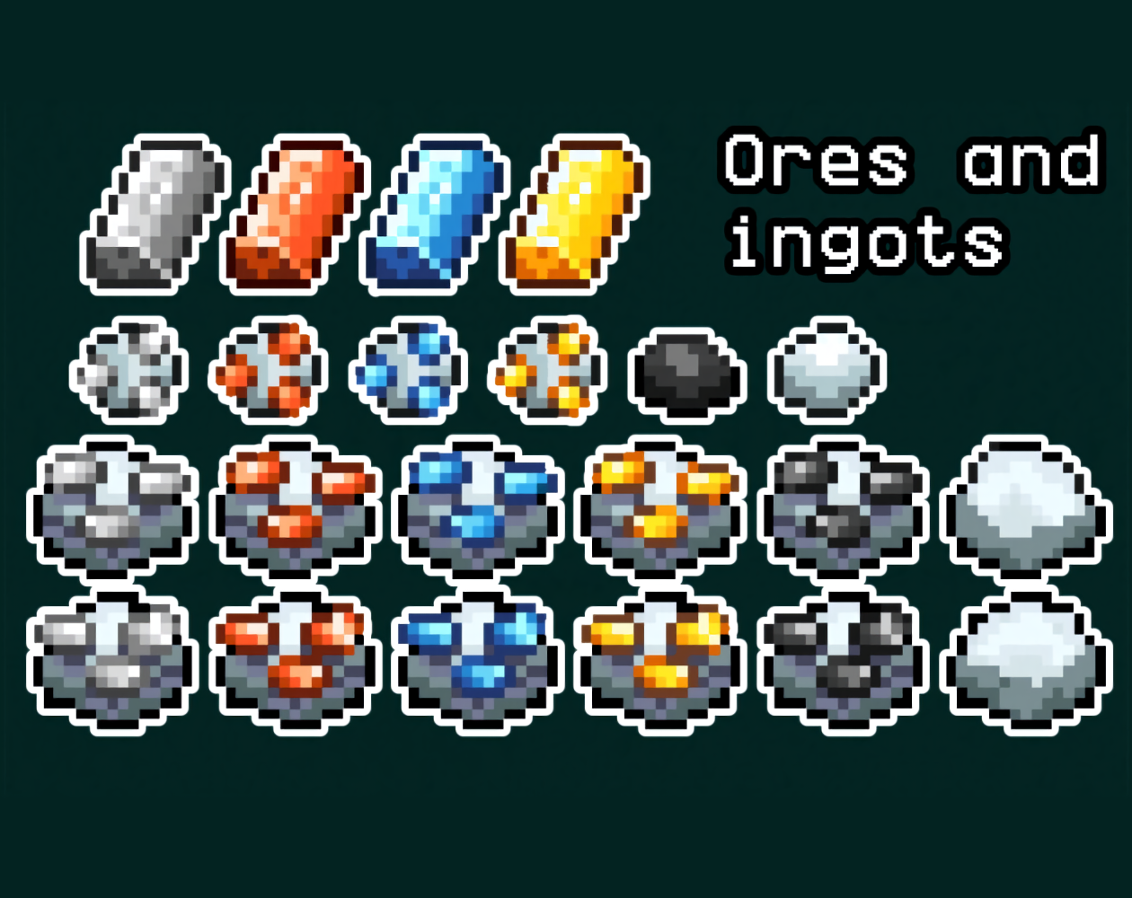 Update of assets pack, (ores and more!) - Ores and more! New