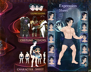 Character Sheet + Costume & Expression Pack (v1.0) [by Taj] by Taj_K