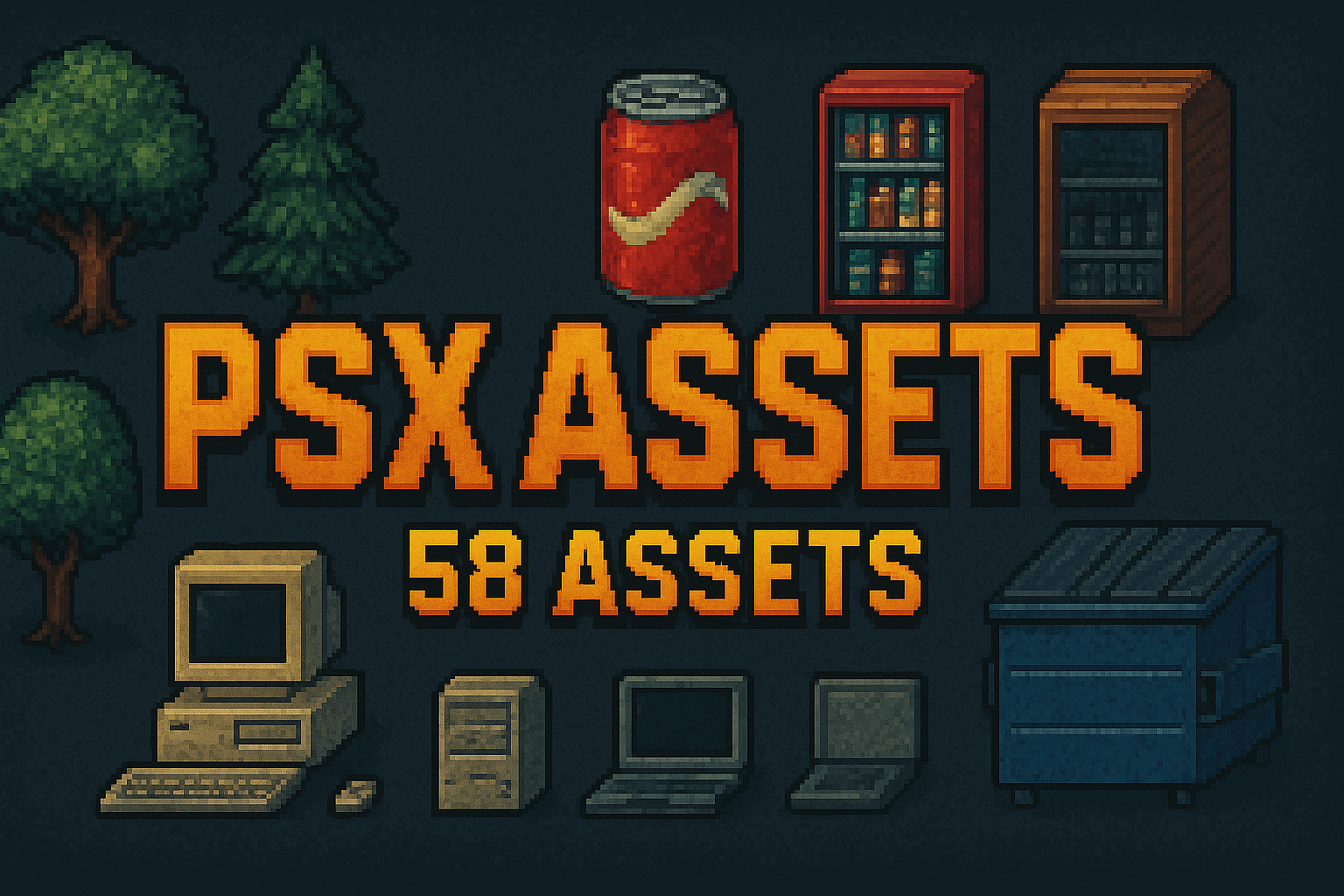 PSX Assets - 58 Assets; Trees, Store Items & Computer Items Plus More!