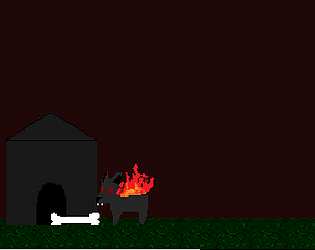 Ziggy the fire vampire dog