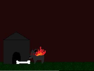 Ziggy the fire vampire dog
