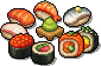 🍣 24x24 Pixel Sushi Pack | Game Assets
