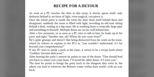 Cover image for Onegeon - Recipe for a Detour