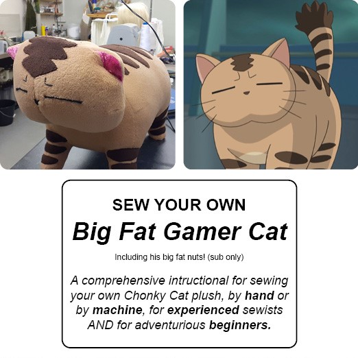 Cover image for GX (Giant Xtreme) Cat Plushie sewing pattern!
