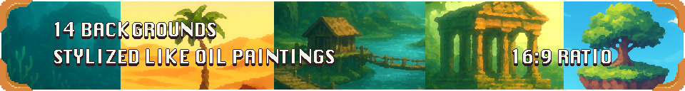 14 Fantasy Backgrounds. Game ready. 16:9