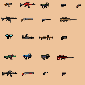 Gun Pixel Pattern Pixel art Gun Pack 30+ by Destus