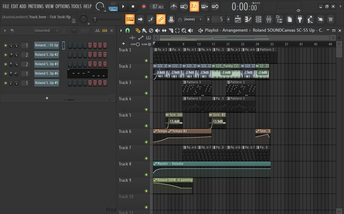 Track Three - Tick Tock! daw screenshot