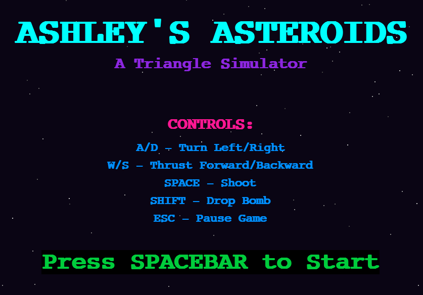 Ashley's Asteroids: A Triangle Simulator