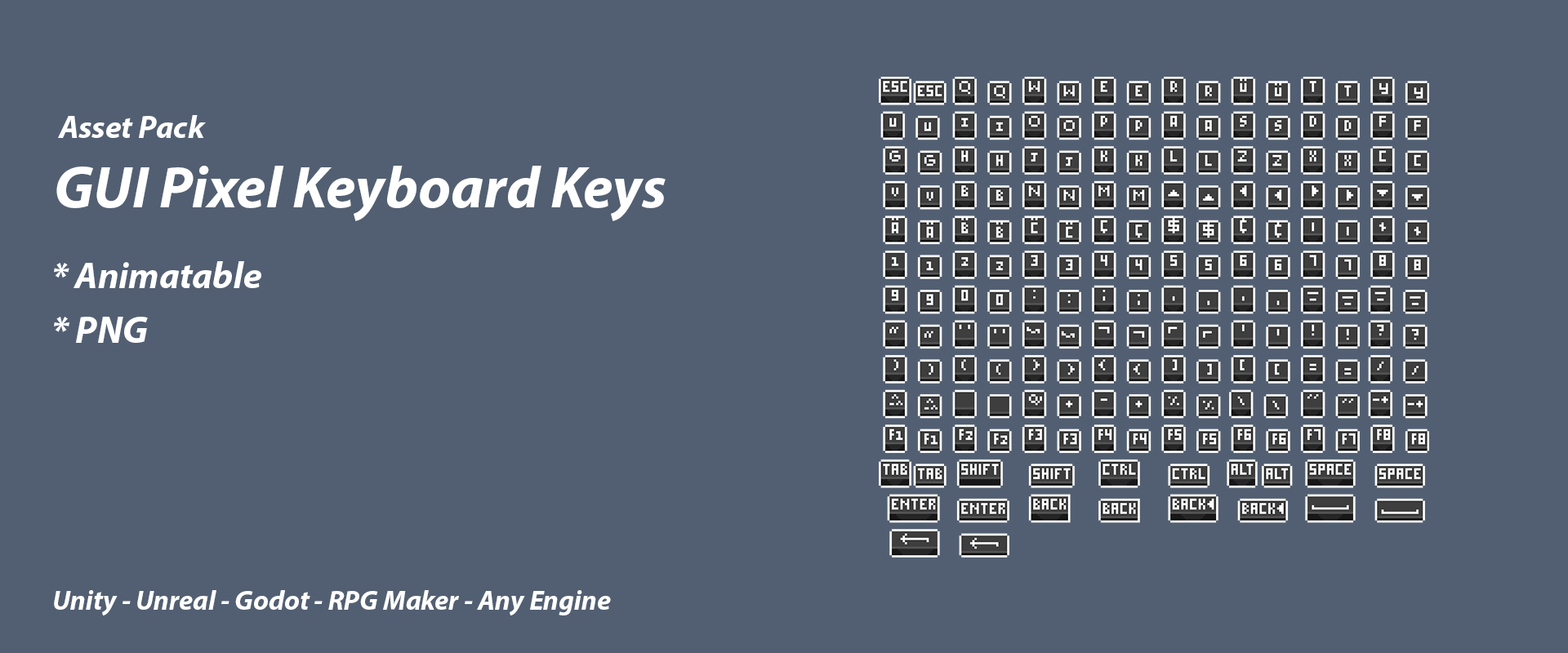 GUI Pixel Keyboard Keys