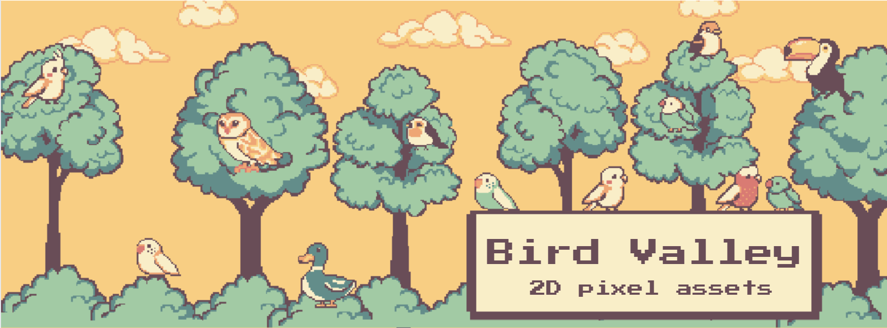 Bird Valley Pixel Game Assets - Bird Characters Pt.2 by Meowsterpiece