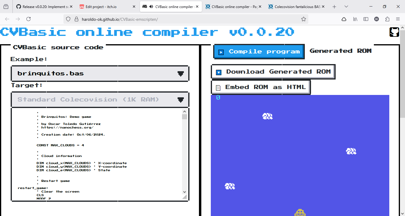 Play CVBasic online - Recommended Game