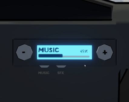 In-car HUD: audio settings (GIF)