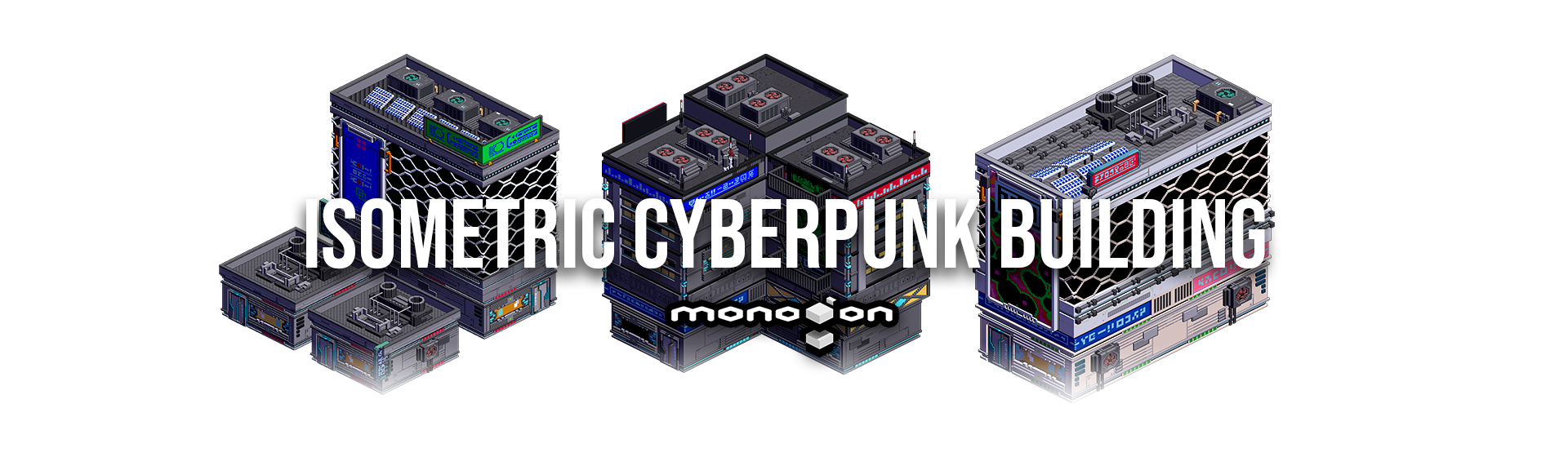 Isometric Cyberpunk Buildings