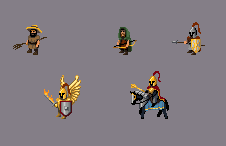 pack of animated medieval pixel art fantasy warriors by KatarzynaMroz