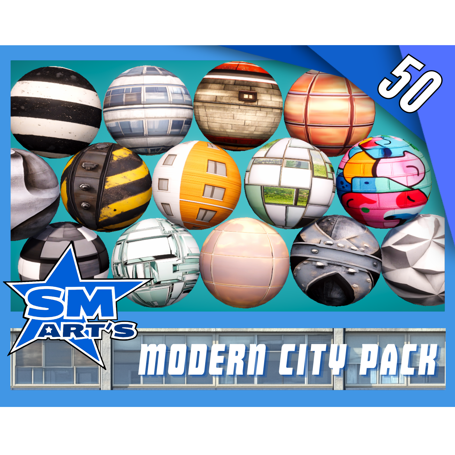 Gallery Detail: Modern City Texture Pack 50 High Quality Stylized Materials By