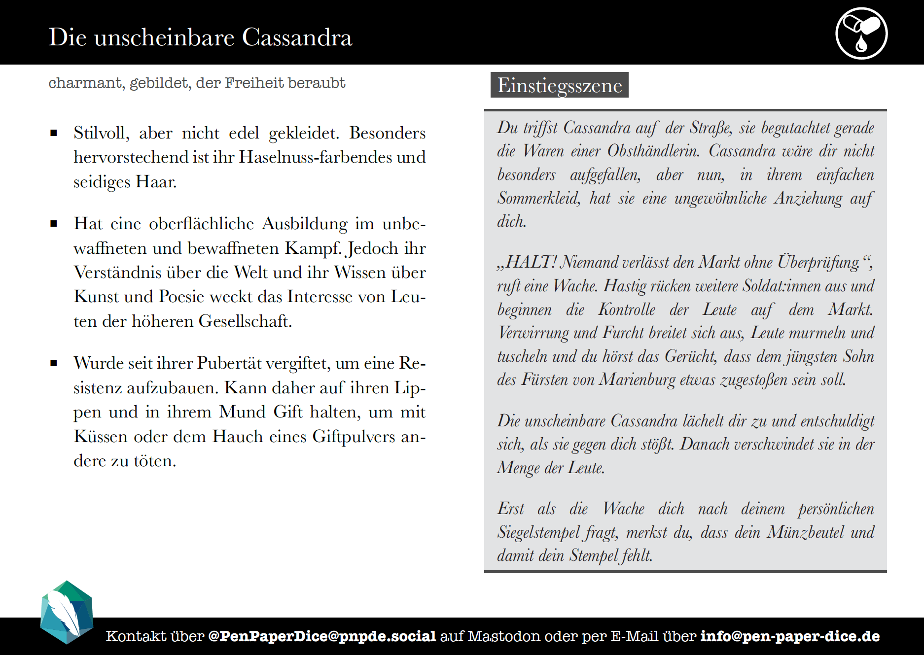 Cover image for Die unscheinbare Cassandra