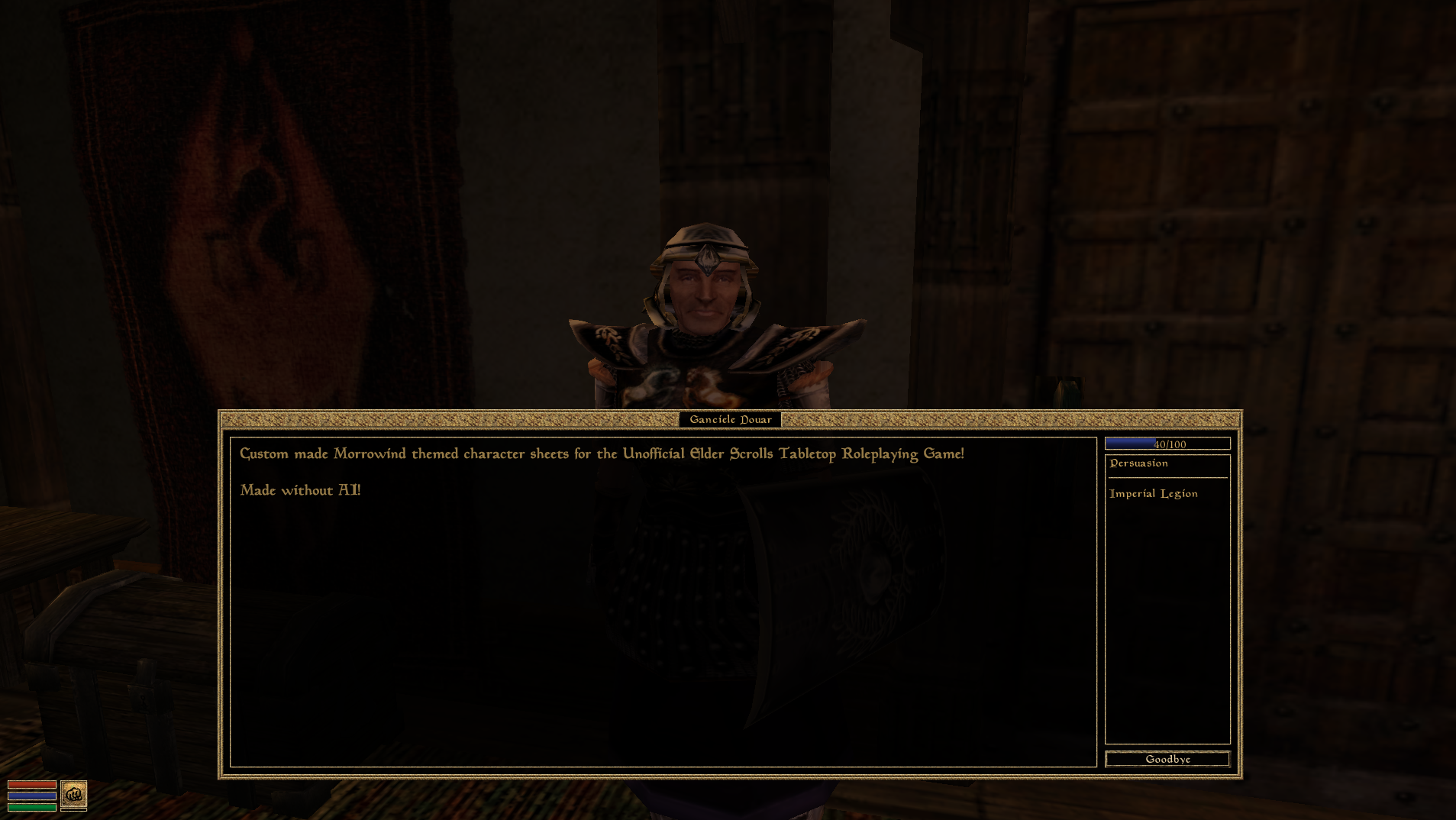 Elder Scrolls TTRPG character sheets: Morrowind Edition