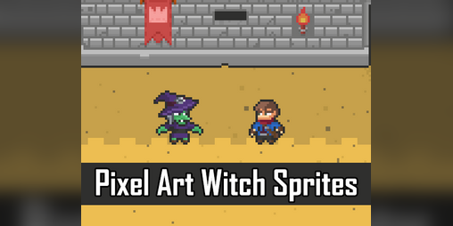 2D Pixel Art Witch Sprites by Elthen's Pixel Art Shop