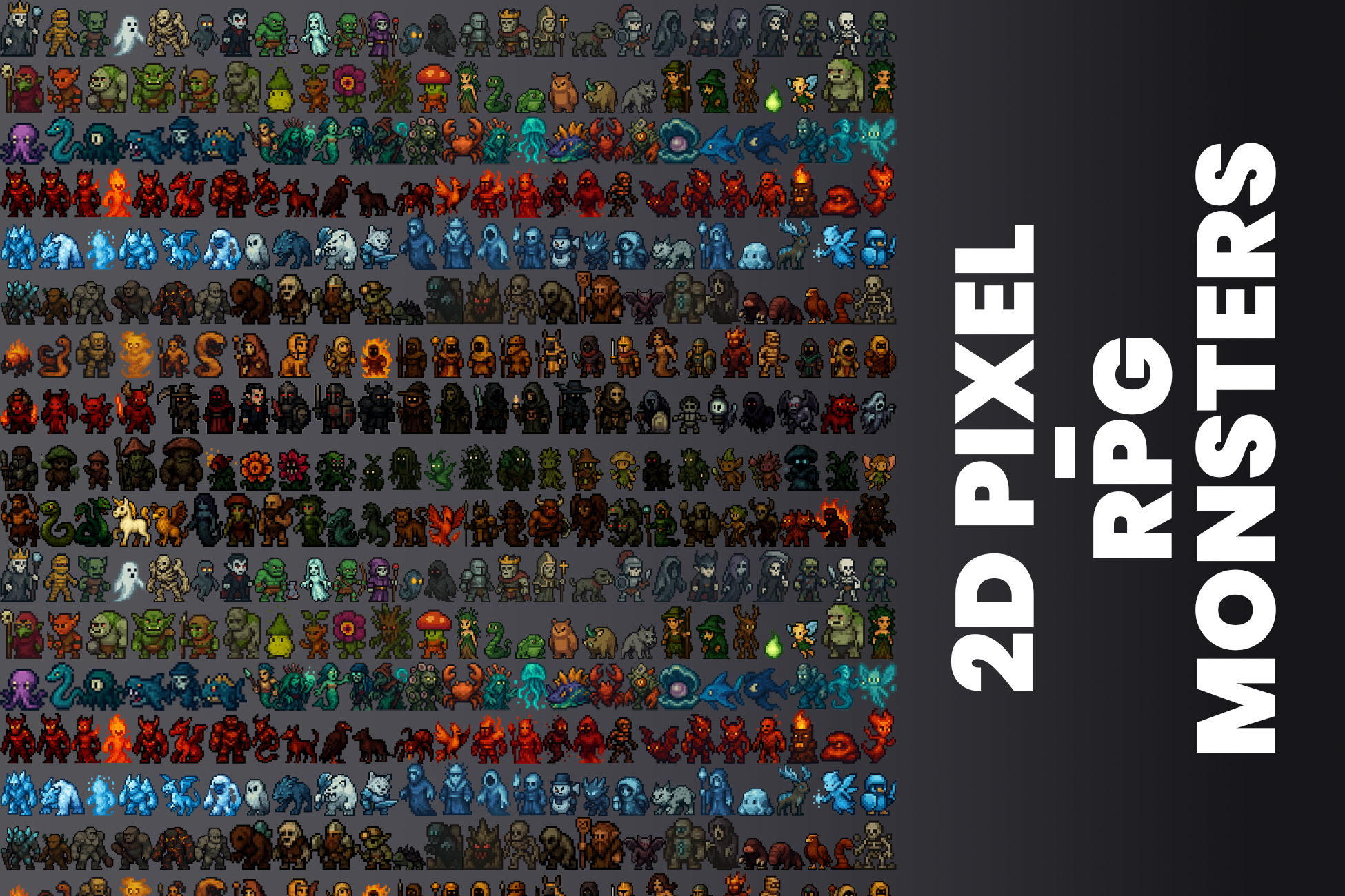 2D Pixel – RPG Monsters (240 Characters/Creatures) by static-dot