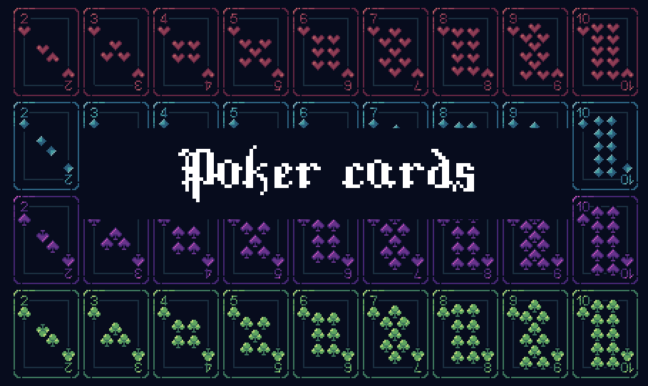Pixel art - Magic poker cards