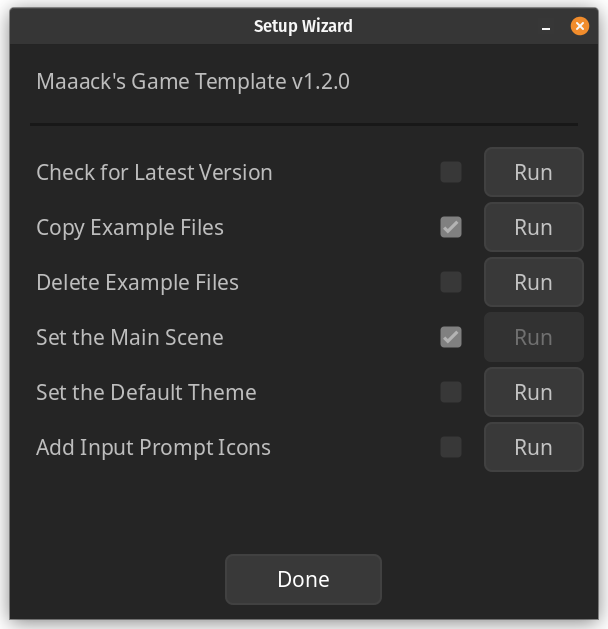 Setup wizard